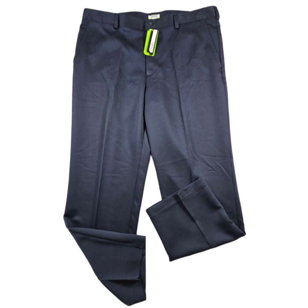 IZOD Golf Pants Mens 40x32 Navy Blue Polyester PerformX Basix Flat Front NEW